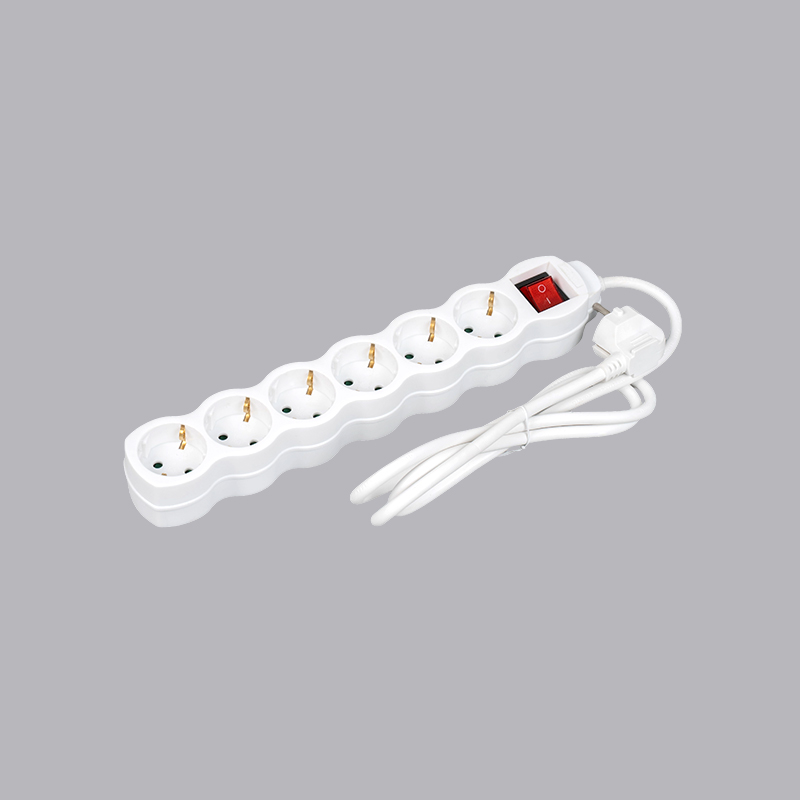 LOG-06K 德式葫芦形带开关六孔插线板